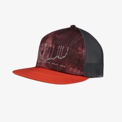 Czapka Buff Explore Trucker Cap. Czerwone czapki z daszkiem Buff, bez wzorów, sportowe. Za 104.00 zł.