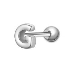 Glanzstücke München Piercing Litera G ze srebra próby 925 w kolorze srebrnym Kolczyki 1 ct Damski. Szare kolczyki Glanzstücke München, srebrne. Za 110.49 zł.