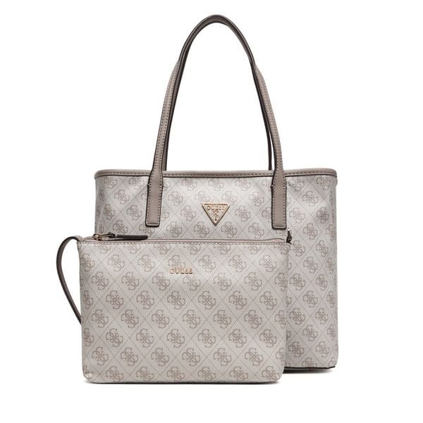Torebka Guess. Brązowe shopper bag Guess, z aplikacjami, bez dodatków. Za 471.99 zł.