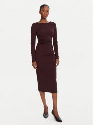 KAOS Sukienka koktajlowa Abiti RI1MA002 4005 Bordowy Slim Fit. Czerwone sukienki KAOS, bez wzorów, z syntetyku, wizytowe, bez kołnierzyka, bez ramiączek. Za 429.99 zł.