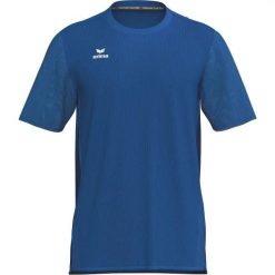 T-shirt Erima T&f Wings Function w kolorze niebieskim. Niebieskie t-shirty Erima, bez wzorów, ze skóry, sportowe, bez kołnierzyka, bez ramiączek. Za 216.50 zł.