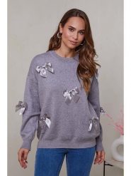 Soft Cashmere Sweter w kolorze szarym rozmiar: 38/40. Szare swetry Soft Cashmere, bez wzorów, klasyczne, bez ramiączek. Za 152.99 zł.