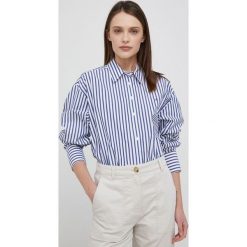 Tommy Hilfiger Koszula bawełniana damska relaxed z kołnierzykiem klasycznym. Niebieskie koszule Tommy Hilfiger, bez wzorów, z bawełny, klasyczne, bez kołnierzyka, bez ramiączek. W wyprzedaży za 439.99 zł.