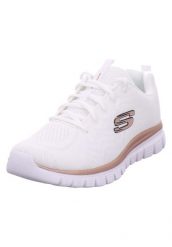 Buty do chodzenia damskie Skechers 12615WTRG. Białe buty treningowe Skechers, na lato, bez wzorów, z materiału, bez zapięcia, trekkingowe. Za 199.99 zł.