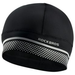 ROCKBROS Czapka Rowerowa Zimowa z Ochroną Uszu i Wiatroszczelna. Czarne czapki zimowe ROCKBROS, bez wzorów, z polaru, sportowe. Za 75.72 zł.