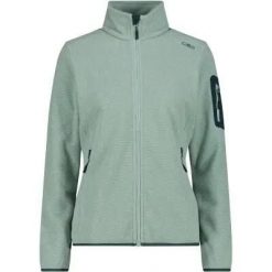 Kurtka Damska CMP Knit-Tech Fleece 100% Poliester – 09EU JADE-TREK GREEN. Zielone kurtki CMP, s, bez wzorów, z materiału, bez kaptura. Za 301.75 zł.