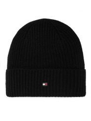 Tommy Hilfiger Czapka Th Flag AM0AM14535 Czarny. Czarne czapki zimowe Tommy Hilfiger, bez wzorów, z kaszmiru. Za 369.99 zł.