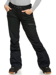 Spodnie snowboardowe damskie ROXY Nadia. Czarne spodnie narciarskie Roxy, bez wzorów, z materiału, narciarskie. Za 343.49 zł.