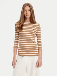 Tommy Hilfiger Bluzka New Cody WW0WW40589 Brązowy Slim Fit. Brązowe bluzki Tommy Hilfiger, l, bez wzorów, bez kołnierzyka, bez ramiączek. Za 259.99 zł.