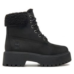 Trapery Timberland. Czarne traperki Timberland, bez wzorów, street, bez obcasa, bez zapięcia. Za 999.99 zł.