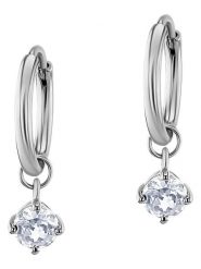 DIA DIAMONDS Srebrne kolczyki-kreole z topazami rozmiar: onesize. Szare kolczyki DIA DIAMONDS, z topazem, srebrne. Za 166.49 zł.