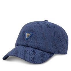Czapka z daszkiem Guess. Niebieskie czapki z daszkiem Guess, z aplikacjami. Za 129.99 zł.