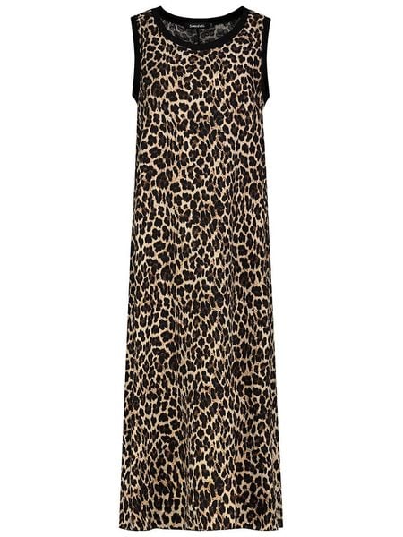 Sublevel Sukienka w kolorze brązowo-beżowym rozmiar: M/L. Brązowe sukienki Sublevel, na co dzień, l, bez wzorów, bez kołnierzyka, bez ramiączek, maxi, proste. Za 118.01 zł.