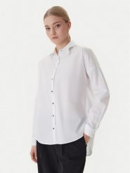 Morgan Koszula 261-CGRAM Biały Oversize. Białe koszule Morgan, bez wzorów, z bawełny, biznesowe, bez kołnierzyka, bez ramiączek. Za 299.99 zł.