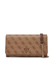 Guess Torebka Noelle II Mini HWBG96 72750 Brązowy. Brązowe kopertówki Guess, z aplikacjami, ze skóry, wizytowe, bez dodatków. Za 419.99 zł.