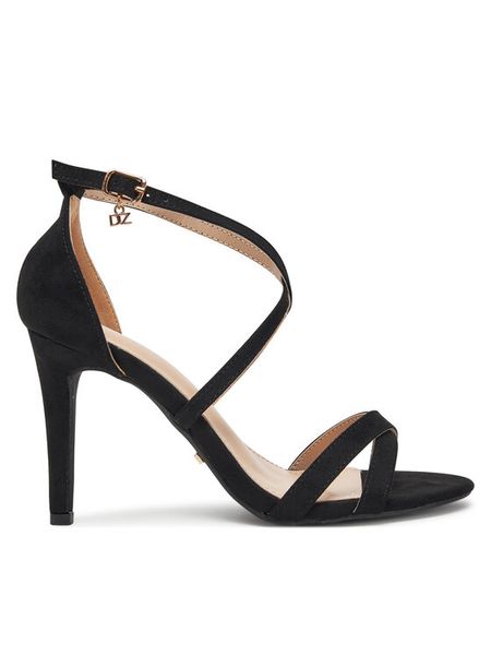 DeeZee Sandały AL0607-1 Czarny. Czarne sandały DeeZee, bez wzorów, z materiału, bez obcasa, na szpilce, bez zapięcia. Za 139.99 zł.