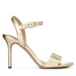 Sandały LAUREN RALPH LAUREN. Żółte sandały Lauren Ralph Lauren, bez wzorów, bez obcasa, na szpilce, bez zapięcia. Za 479.99 zł.
