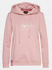 Alpha Industries Bluza New Basic 196032G Różowy Regular Fit. Czerwone bluzy Alpha Industries, xs, bez wzorów, z bawełny, bez kaptura. Za 349.99 zł.