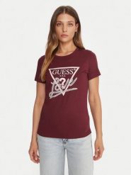Guess T-Shirt W5YI40 I3Z14 Czerwony Regular Fit. Czerwone t-shirty Guess, s, z aplikacjami, z bawełny, bez kołnierzyka, bez ramiączek. Za 179.99 zł.