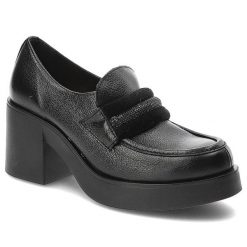 Czarne Półbuty Lemar Wygodne Skórzane Buty. Czarne półbuty wsuwane Lemar, bez wzorów, ze skóry, biznesowe, bez obcasa, na obcasie. Za 314.99 zł.