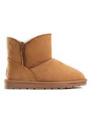 ISLAND BOOT Botki zimowe "Zarela" w kolorze jasnobrązowym rozmiar: 40. Brązowe botki Island Boot, bez wzorów, z materiału, bez obcasa, bez zapięcia. Za 168.46 zł.