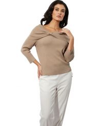Creation L Sweter w kolorze beżowym rozmiar: 42. Brązowe swetry creation L, l, bez wzorów, bez ramiączek. Za 86.45 zł.