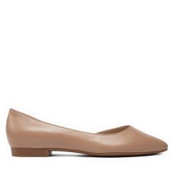Baleriny Ryłko. Brązowe baleriny Ryłko, bez wzorów, bez obcasa, bez zapięcia. Za 259.99 zł.