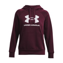 Bluza treningowa damska Under Armour Rival Fleece Big Logo. Czerwone bluzy Under Armour, xl, bez wzorów, bez kaptura, na fitness i siłownię. Za 109.99 zł.