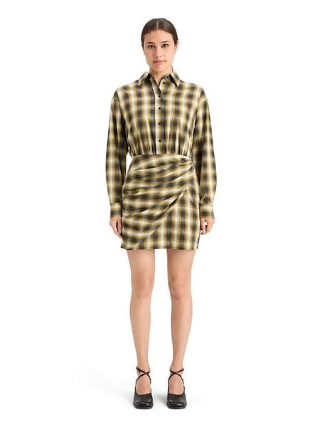 Scotch & Soda Sukienka w kolorze czarno-żółtym rozmiar: 36. Czarne sukienki Scotch & Soda, bez wzorów, bez kołnierzyka, bez ramiączek, mini, kopertowe. Za 218.57 zł.