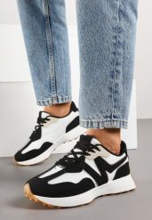 Czarne Sneakersy z Geometrycznym Wzorem Zdivaria. Czarne buty sportowe lifestyle Born2be, bez wzorów, z jeansu, eleganckie, bez zapięcia. W wyprzedaży za 84.99 zł.