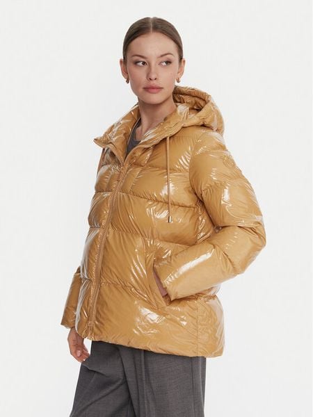 PINKO Kurtka zimowa Eleodoro 101597 A2P7 Beżowy Regular Fit. Brązowe kurtki Pinko, na zimę, bez wzorów, z syntetyku, bez kaptura. Za 1,219.00 zł.