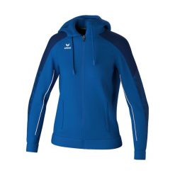Damska bluza dresowa z kapturem Erima Evo Star. Niebieskie bluzy Erima, bez wzorów, z dresówki, eleganckie, bez ramiączek, z kapturem. Za 261.50 zł.
