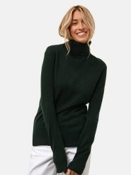 Just Cashmere Kaszmirowy sweter "Lexie" w kolorze ciemnozielonym rozmiar: XL. Zielone swetry Just Cashmere, xl, bez wzorów, z kaszmiru, bez ramiączek. Za 413.99 zł.