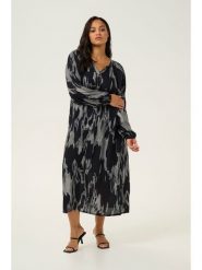KAFFE curve Sukienka w kolorze czarno-szarym rozmiar: 46. Czarne sukienki KAFFE curve, bez wzorów, z wiskozy, bez kołnierzyka, bez ramiączek, maxi. Za 104.99 zł.