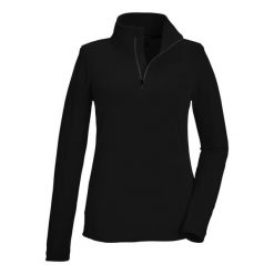 Bluza damska Killtec KSW 101 WMN FLC SHRT. Czarne bluzy Killtec, bez wzorów, bez ramiączek, bez kaptura. W wyprzedaży za 89.99 zł.
