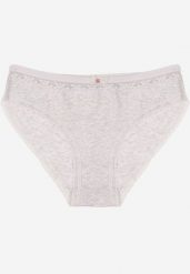 Jasnoszare Bawełniane Majtki Typu Figi z Koronką i Kokardą Zeteria. Szare figi Born2be, bez wzorów, z bawełny. Za 9.99 zł.