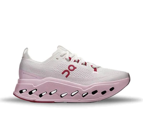 Buty do biegania damskie On Cloudsurfer Max ivory/peony. Czerwone buty do biegania On, bez wzorów, z gumy, bez zapięcia, do biegania. Za 963.25 zł.