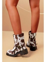 C'M Botki w kolorze brązowo-białym rozmiar: 40. Białe botki C'M, bez wzorów, bez obcasa, bez zapięcia. Za 151.90 zł.