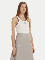 Max Mara Leisure Top Sax 2516941027 Biały Slim Fit. Białe topy Max Mara Leisure, l, bez wzorów, z bawełny, bez kołnierzyka, bez ramiączek. Za 439.99 zł.