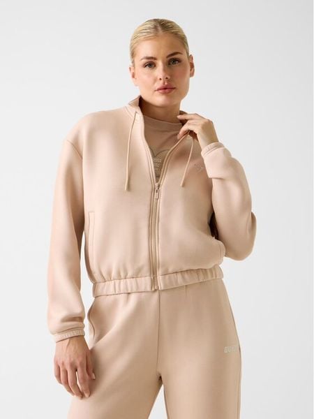 Guess Bluza 169845 Beżowy Classic Fit. Brązowe bluzy Guess, s, z aplikacjami, z wiskozy, bez kaptura. Za 257.99 zł.