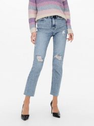 ONLY Dżinsy - Slim fit - w kolorze błękitnym rozmiar: XS/L32. Niebieskie jeansy ONLY, l, z aplikacjami, ze skóry, klasyczne, z podwyższonym stanem. Za 52.92 zł.