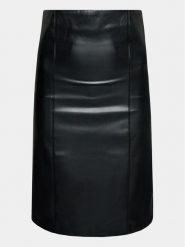 Gina Tricot Sukienka z imitacji skóry 21690 Czarny Slim Fit. Czarne sukienki Gina Tricot, bez wzorów, ze skóry, bez kołnierzyka, bez ramiączek. Za 139.99 zł.