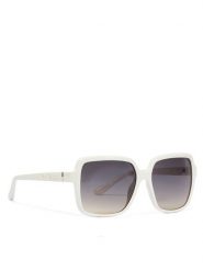 Guess Okulary przeciwsłoneczne GU00157 Biały. Białe okulary przeciwsłoneczne Guess, z aplikacjami, z tworzywa sztucznego, plastikowe. Za 389.99 zł.