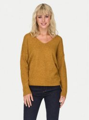 ONLY Sweter Rica 15224360 Pomarańczowy Regular Fit. Brązowe swetry ONLY, xl, bez wzorów, z syntetyku, bez ramiączek. Za 59.99 zł.