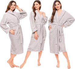 Kontrast Szlafrok miękki z mikrofibry PAMELA L/XL szary. Szare szlafroki damskie kontrast, l, bez wzorów, z mikrofibry, bez ramiączek. Za 59.99 zł.
