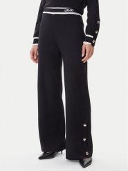Liu Jo Spodnie dzianinowe TF5252 MS59L Czarny Regular Fit. Czarne spodnie materiałowe Liu Jo, bez wzorów, z dzianiny. Za 559.99 zł.