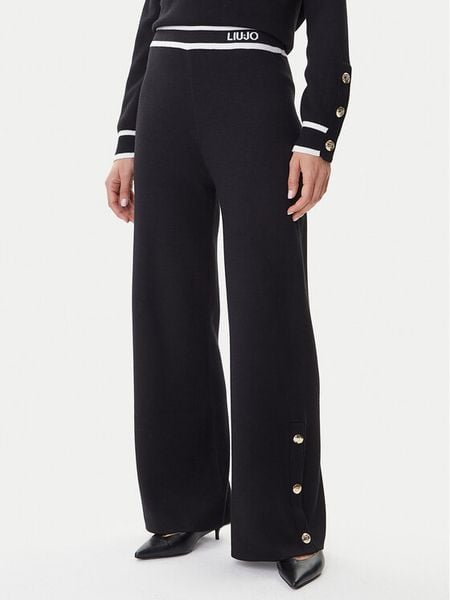 Liu Jo Spodnie dzianinowe TF5252 MS59L Czarny Regular Fit. Czarne spodnie materiałowe Liu Jo, bez wzorów, z dzianiny. Za 489.99 zł.