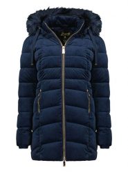 Geographical Norway Płaszcz pikowany "Bilove" w kolorze granatowym rozmiar: XL. Niebieskie płaszcze Geographical Norway, xl, bez wzorów, bez kaptura. Za 216.22 zł.