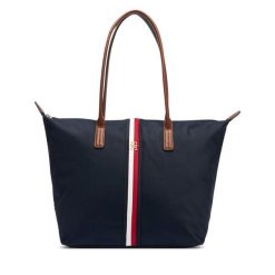 Torebka Tommy Hilfiger. Niebieskie shopper bag Tommy Hilfiger, bez wzorów, bez dodatków. Za 449.99 zł.