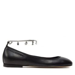 Baleriny KARL LAGERFELD. Czarne baleriny KARL LAGERFELD, bez wzorów, bez obcasa, bez zapięcia. Za 629.99 zł.